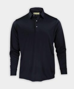 Long Sleeve Self Collar Jersey - Black DR159-MSP-001_FV